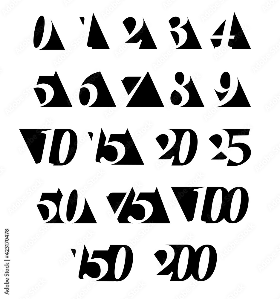 Numbers 1 to 100, black on white Stock Illustration