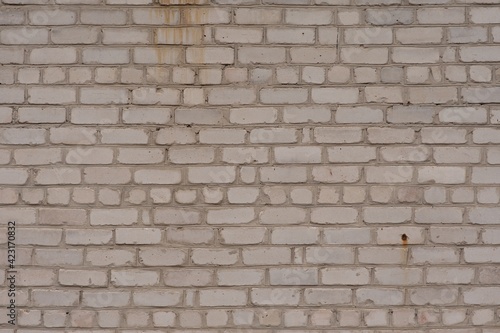 White old brick wall. Horizontal photo. High quality photo
