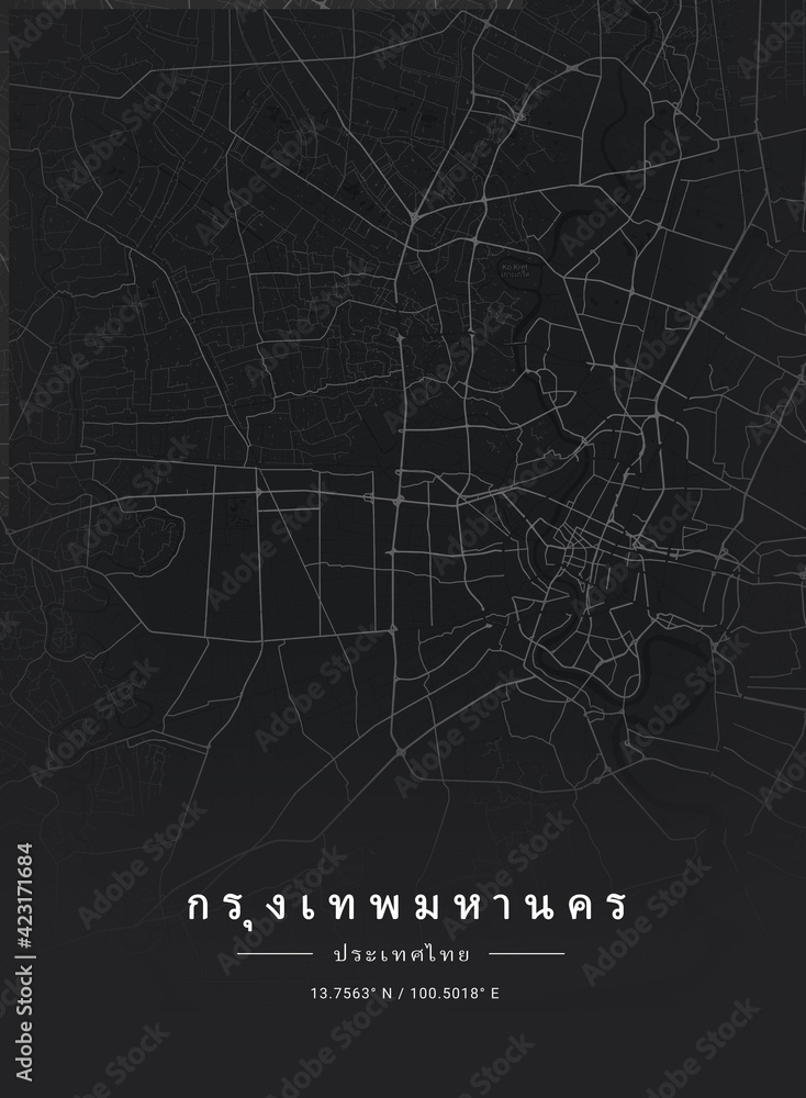 Map of Bangkok, Thailand