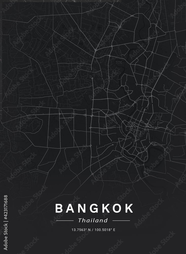 Map of Bangkok, Thailand