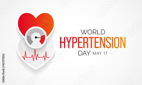 World Hypertension day is observed each year on May 17th. High blood pressure, also called hypertension, is blood pressure that is higher than normal. Vector illustration.