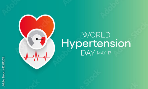 World Hypertension day is observed each year on May 17th. High blood pressure, also called hypertension, is blood pressure that is higher than normal. Vector illustration.