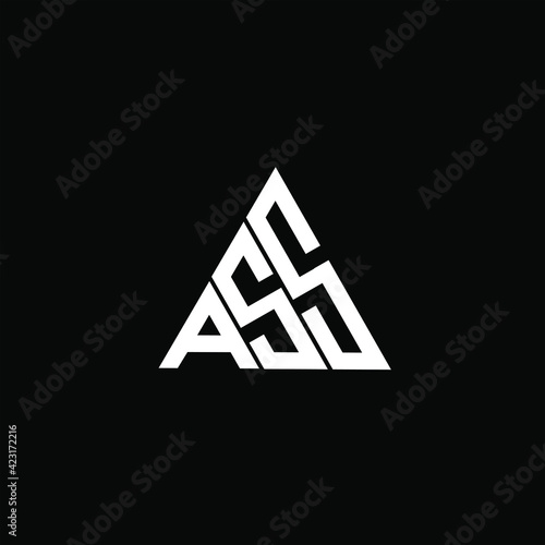 A S S letter logo creative design on black color background. ASS icon