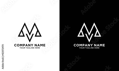 mv logo design vector icon