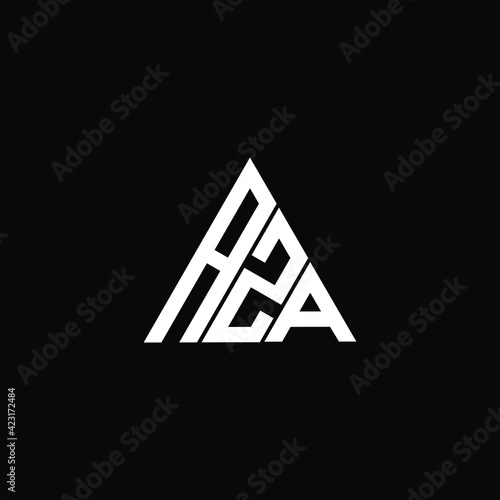 A Z A letter logo creative design on black color background. AZA icon photo