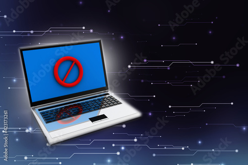 Wallpaper Mural 
3d illustration stop sign with laptop Torontodigital.ca