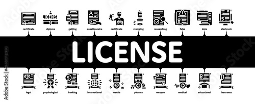 License Certificate Minimal Infographic Banner Vector