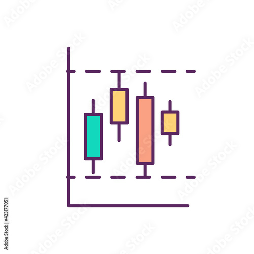 Limit orders RGB color icon. Current market price. Downside losses prevention. Control execution. Buying and selling stock for specific price. Purchasing shares. Isolated vector illustration