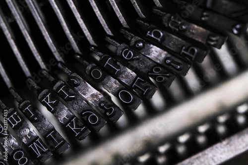 detail of old typing machine