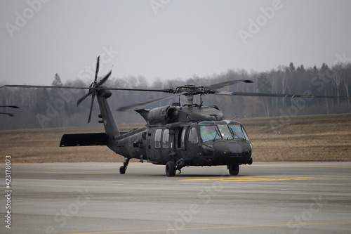 Obraz na plátne UH-60 Black Hawk Helicopters, Karmelava Airport, Lithuania 25 03 2021