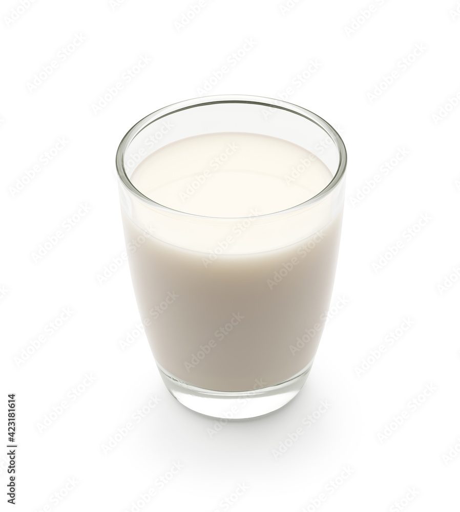 Glass of milk isolated on white background - clipping path included Glass of milk isolated on white background - clipping path included
