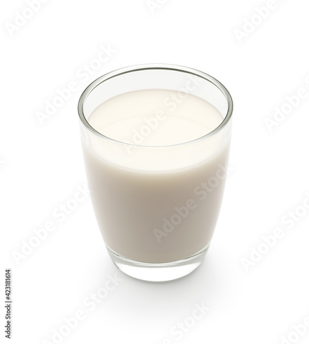 Glass of milk isolated on white background - clipping path included