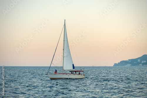 sailboat at sunset