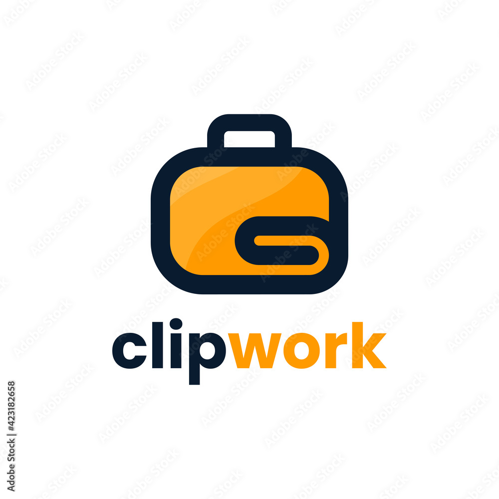 Clip work logo design template. Vector illustration Clip work logo design template. Vector illustration