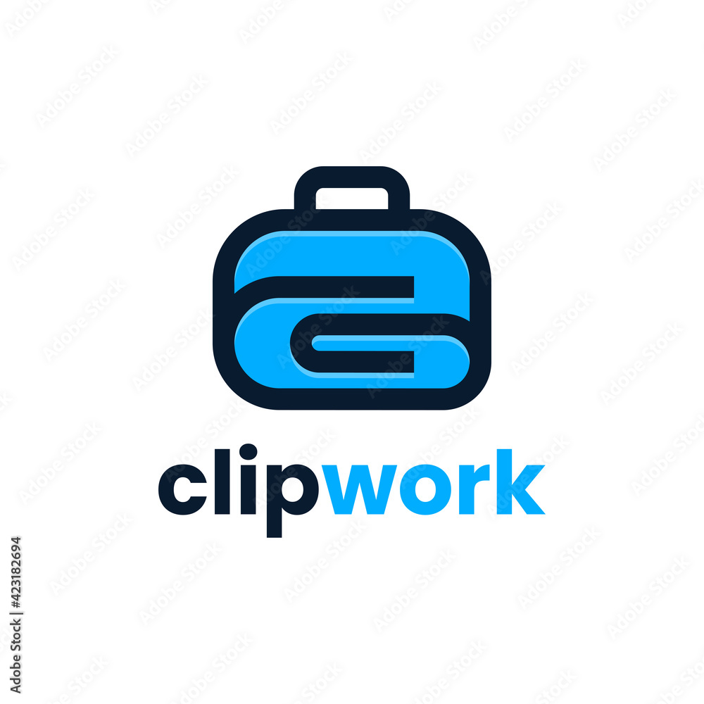 Clip work logo design template. Vector illustration Clip work logo design template. Vector illustration