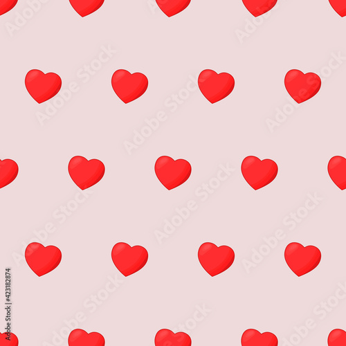 Hearts Pattern. Red Hearts Pattern. Red Hearts Wallpaper. Vector.