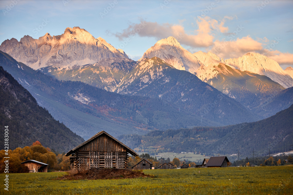 small wooden house in the mountains