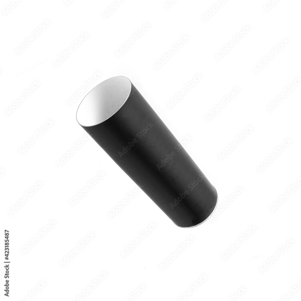 Black round gift box isolated on white background Black round gift box isolated on white background