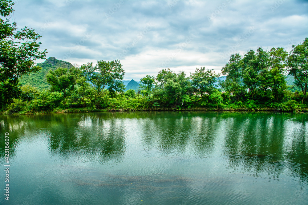 Fototapeta premium River landscape in summer