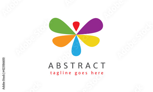 Abstract colorful butterfly logo design for brand or company