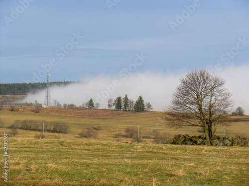 Morgen Nebel in der Rhön am Dreiländereck