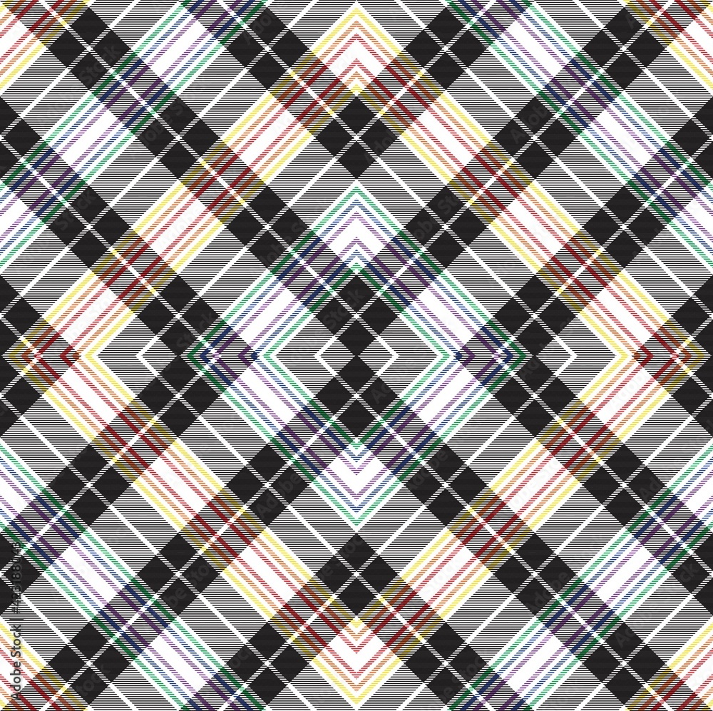 Rainbow Argyle Plaid Tartan textured Seamless Pattern Design Rainbow Argyle Plaid Tartan textured Seamless Pattern Design