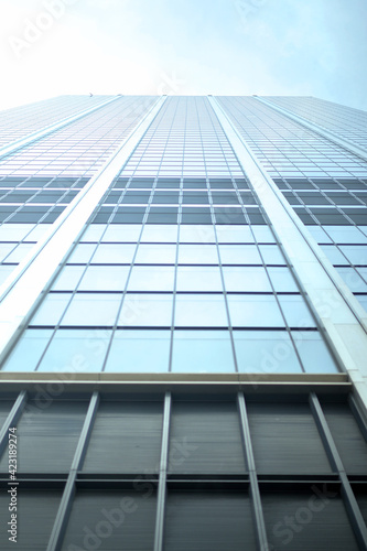 glass facade of modern office building
