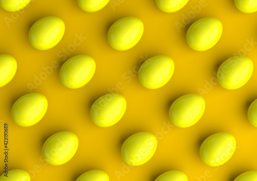 Yellow Eggs Pattern on yellow background