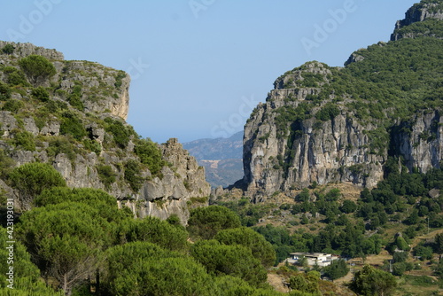 Mountain peaks called "tacchi" (heels) in Ulassai, Sardinia (Italy)