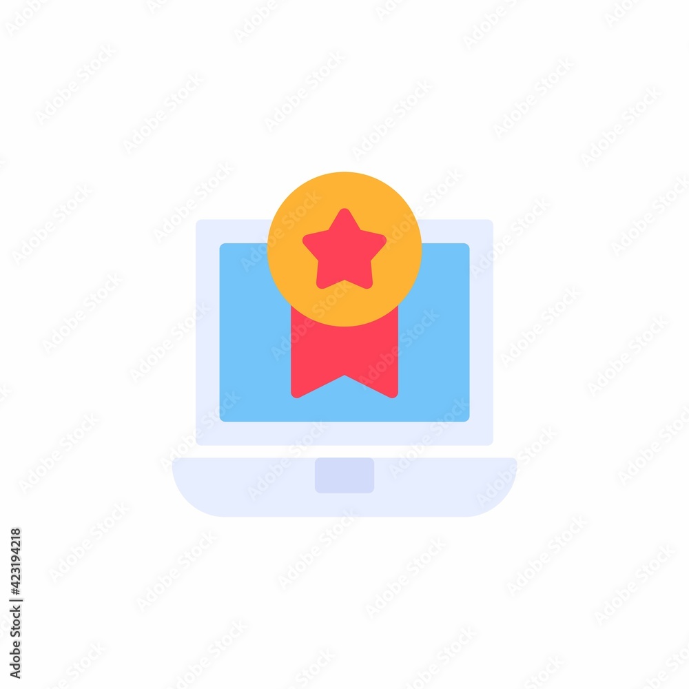 Digital achievement icon in flat icon style. Vector flat illustration