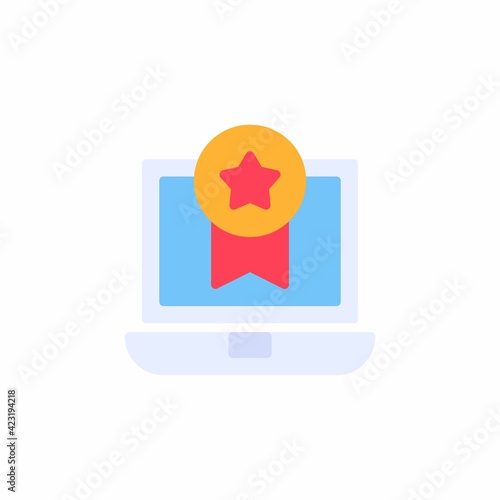 Digital achievement icon in flat icon style. Vector flat illustration