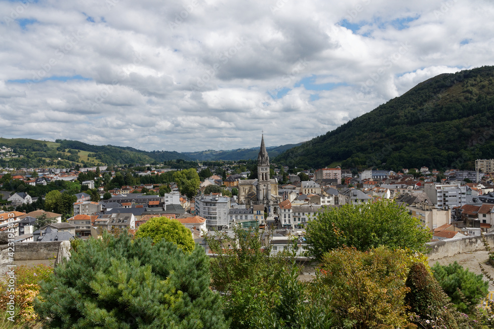 View of the city of Lourdes from the castle