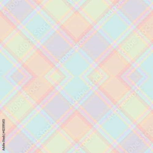 Rainbow Pastel Argyle Plaid Tartan textured Seamless Pattern Design