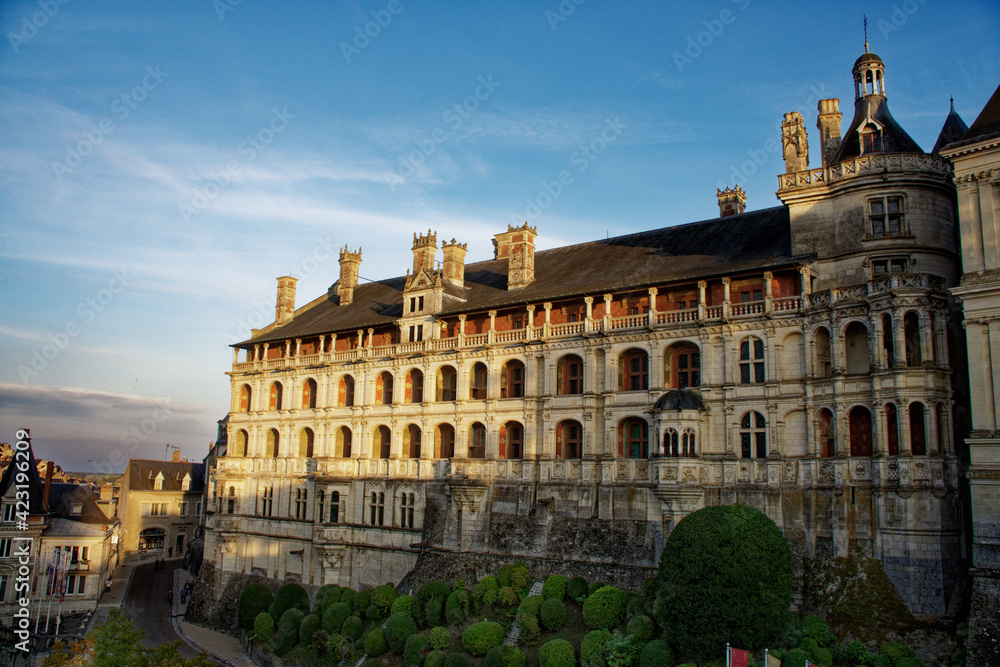 Royal castle of blois at sunset