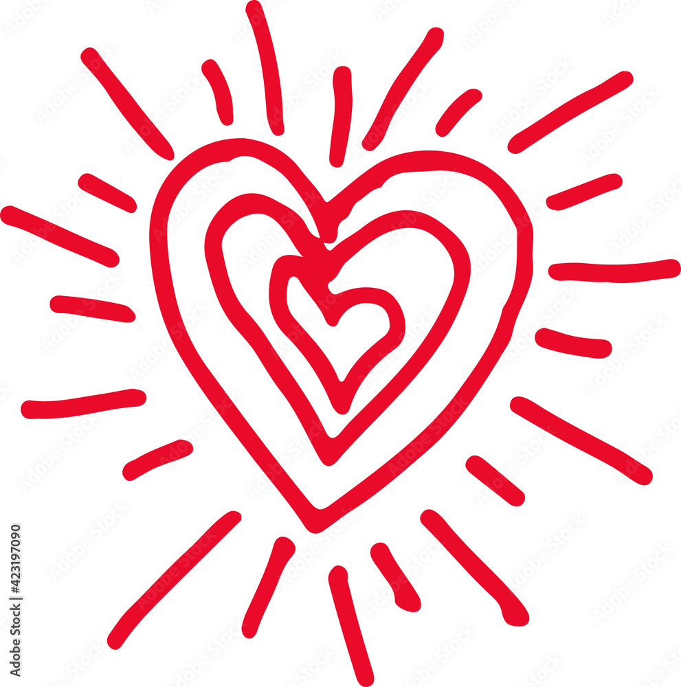 Hand drawn heart sign design Hand drawn heart sign design