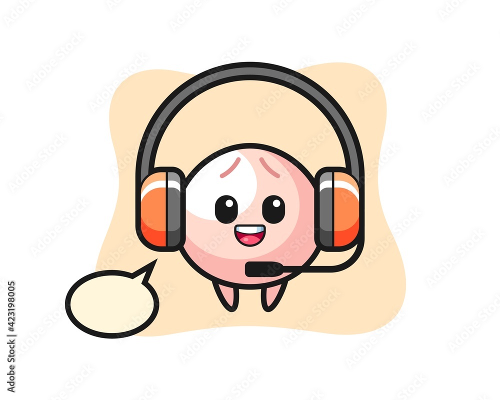 Mascot Illustration of meat bun as a customer service Mascot Illustration of meat bun as a customer service