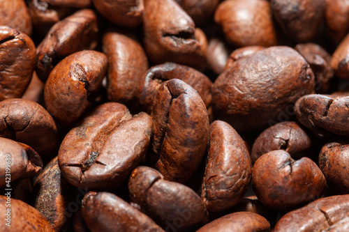 Coffee beans close up