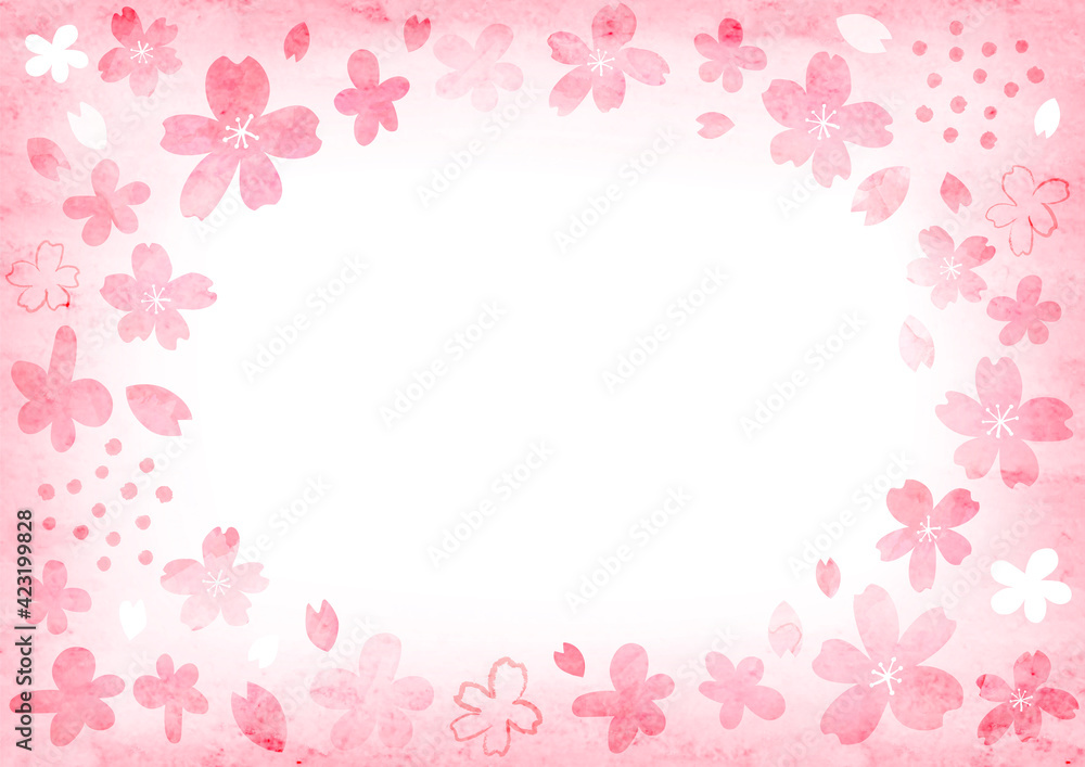 桜のイラストフレーム