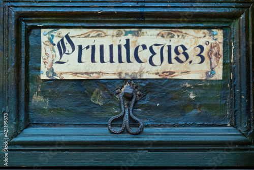 Old Archivist Cupboard, Sant Domenec Church, The Royal Colleges, Tortosa Town, Terres de l'Ebre, Tarragona, Catalunya, Spain photo