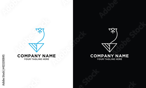 owl line logo icon design vector illustration