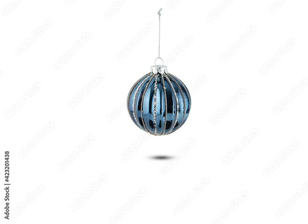 blue christmas ball isolated on white background with clipping path blue christmas ball isolated on white background with clipping path