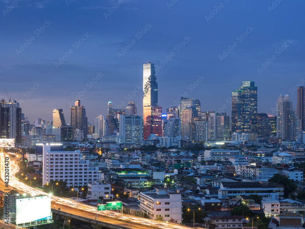 A cityscape of business area in Bangkok