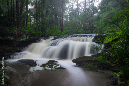 Callicoma Walk Cascade with full water flow  Sydney  Australia.