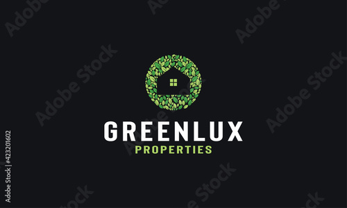 eco house home treehouse mortgage real estate logo vector