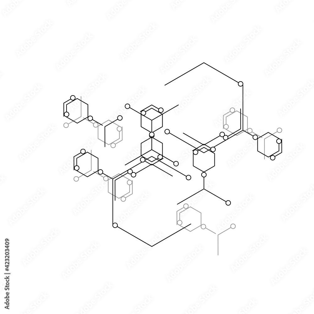Molecular structure. Vector illustration icon. Design element. Biology science background