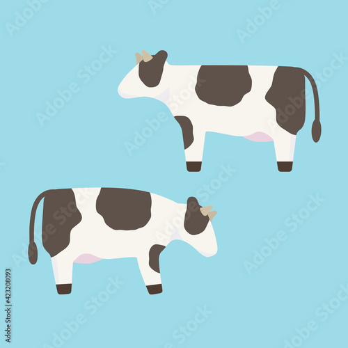 シンプルでかわいいホルスタインのイラスト フラットデザイン