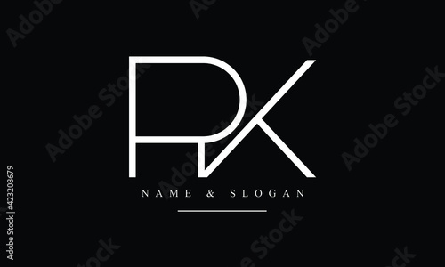 PK, KP, P, K abstract letters logo monogram
