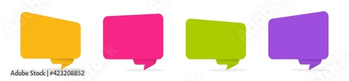 Origami ribbon banners. Set of colorful speech bubbles. Paper banner layout template. Vector design elements.