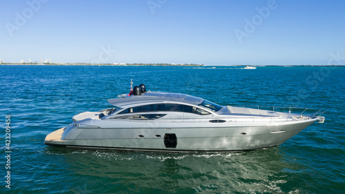 Aerial motor yacht underway