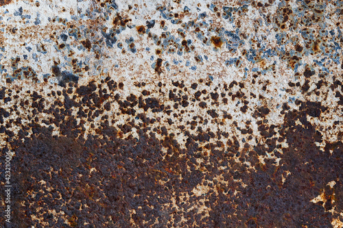 old rusty metal sheet forming various patterns